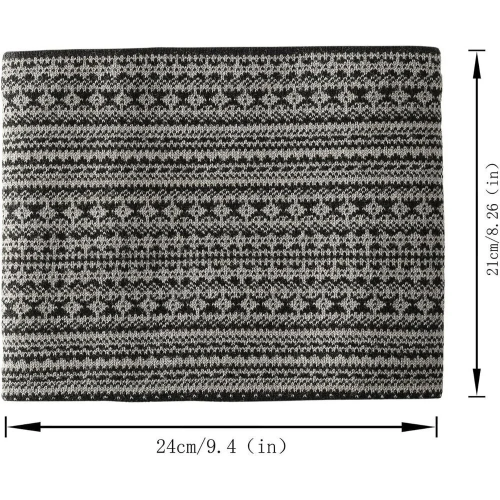 Men's Bohemian Black Winter Ski Neck Gaiter Face Scarf Fleece Windproof Scarves